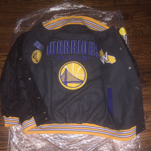 Golden State Warriors Heathered Scorch Varsity Full Snap Reversible Jacket